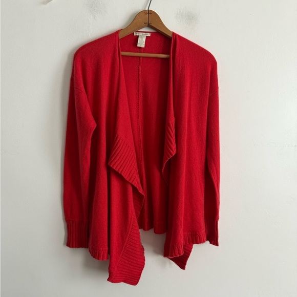 White + warren Red Orange Shrug Cashmere Silk Blend Cardigan - Picture 1 of 5